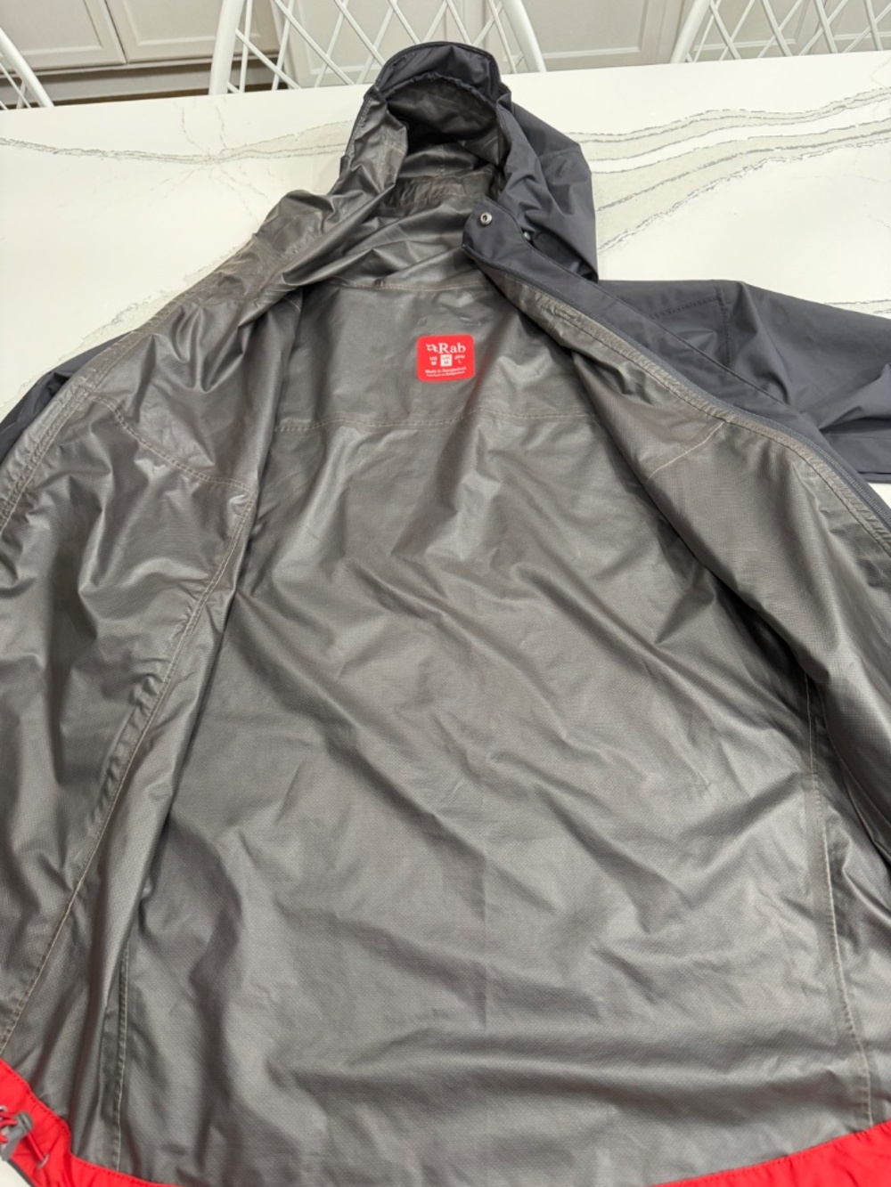 Rab Men’s Downpour Eco Waterproof Rain Jacket Gray |  Medium QWG-82 - Picture 12 of 13